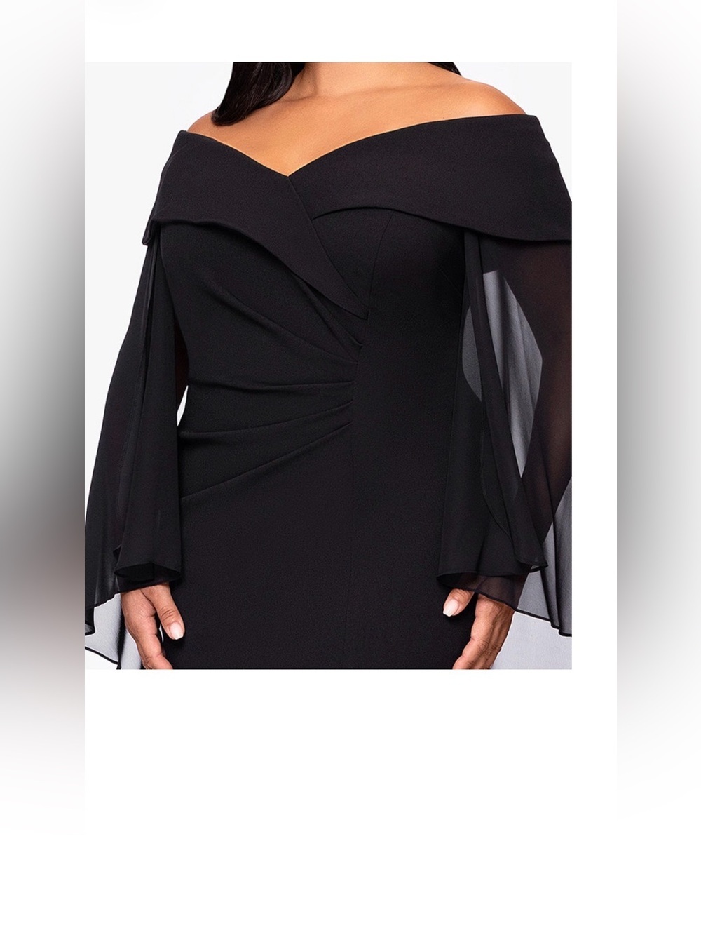 XSCAPE
Plus-Size Long Caped Scuba Dress - Picture 4 of 7